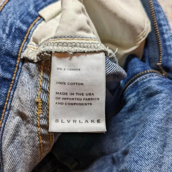 SLVRLAKE Roxy Jeans After The Storm Mid Rise Slim Ripped Cotton Blue Size 29 - Picture 6 of 13